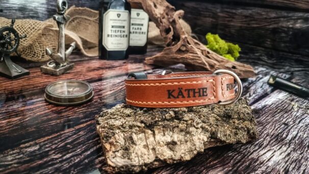 Leder Hundehalsband 25mm & Leine | LeatherCraft Germany